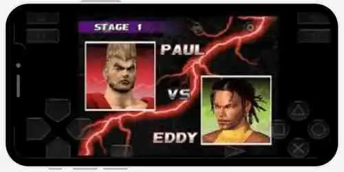 Tekken 3 APK Download 7 Tekken 3 starting screen shown on Android mobile frame